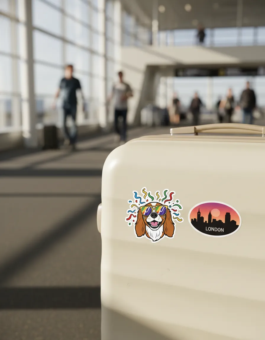 on a suitcase